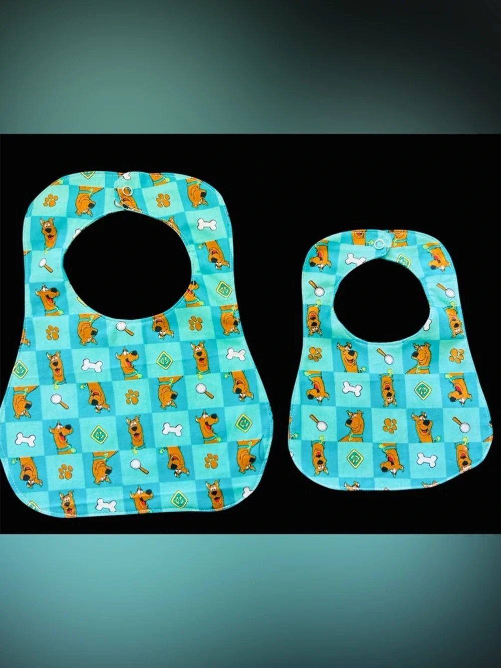 Scooby-Doo Teal Baby Bib Set - Fun Cartoon Dog Pattern